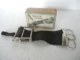 Rare Vintage Boxed Moras Leather Strop For Blade, Osaka Nippon