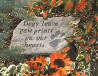 Pet Dog Memorial Engraved Garden Accent Stone Plaque Grave Memoriam 