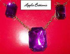 Apple Bottoms purple necklace and earrings set  New in box