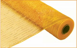 POLY DECO MESH / Gold w/ Gold Metallic / 21 x 10 yards   Many colors 