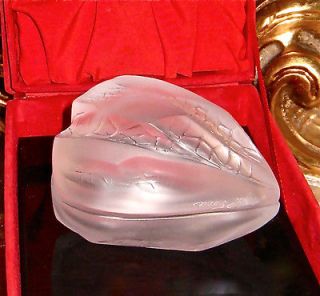 OMG! Auth New in Box LALIQUE Crystal vase Heart figurine box 