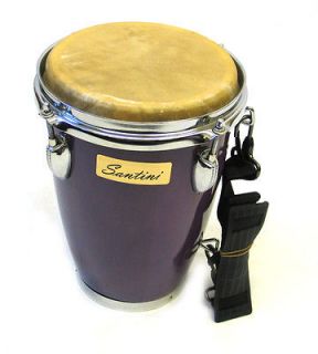 New Santini Purple African Drum Mini Conga Drums   8 Head, 11.5 Tall