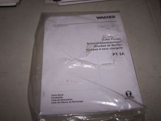 WACKER PT 3A TRASH PUMPS PARTS BOOK / MANUAL NEW