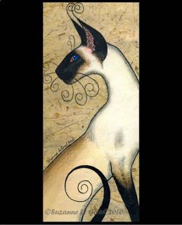 LARGE SIAMESE CAT PAINTING PRINT BY SUZANNE LE GOOD