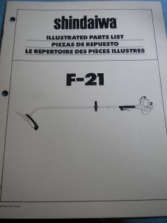 USED Shindaiwa Grass Trimmer F 21 Illustrated Parts List