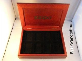 Original Zippo Solid Rosewood Display / Collector / Case 8 Place NEW
