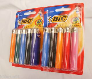 10 NEW FULL SIZED BIC LIGHTERS *NEW ,SEALED ,AND FULL .
