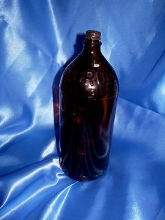Vintage 40s Glass Clorox Bottle Brown 10 tall w Original Cap VGC