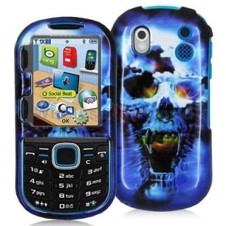 Blue Skull Hard Design Case Cover for Samsung Intensity 2 II U460