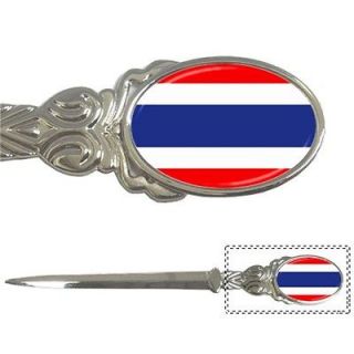 Flag of Thailand Thai Bangkok Letter Opener Silver Pewter Alloy