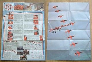 The Red Arrows 21st Season Double Sided Fold Out Colour Poster 1985 