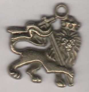 Sculpted Brasstone Lion Of Judah Silvertn Figural Religious Medal