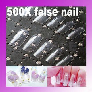 Approx 500 Natural Clear French False Artificial Acrylic Nail Art Full 