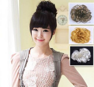 Bun Wavy Curly Dome Hairpiece Hair Band Extensions Scrunchie Ponytail 