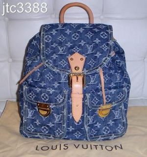 SOLD OUT EUC Louis Vuitton SPAIN Denim Backpack GM Sac a Doc Bag Free 