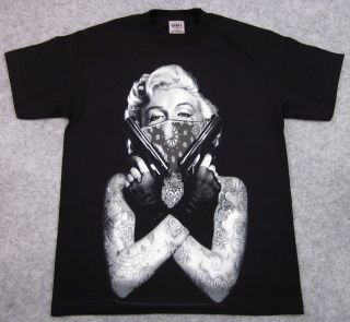 MARILYN MONROE T shirt Tattoo Bandit Tee Guns Adult Big&Tall XL,2XL 