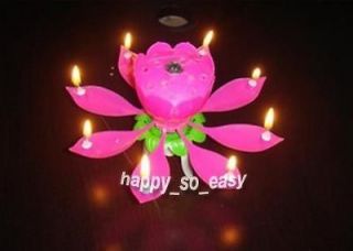   Musical Lotus Flower 8 Candles Romantic Party Gift Light Sparkle