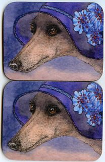 coasters Whippet Greyhound dog pup mystery S Alison
