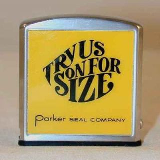 Old Barlow Miniature Tape Measure Advertising Parker Seal Co. Try Us 