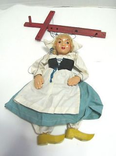 Vintage Hazelle Dutch Girl Marionette Puppet Good Condition 1950s