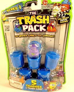 NIB Trash Pack Series 3! 5 Trashies In Cans Purple SLIME PYTHON + 4 