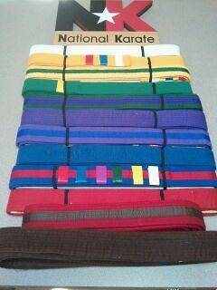 National Karate Belt Display Rack with Belts