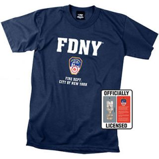 New York Fire Dept FDNY NYFD 9 11 Navy Blue T Shirt FREE SHIPPING