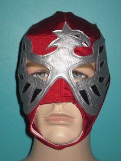 WWF WWE TNA Pro Wrestling Silver & red Eagle Pro Wrestling mask
