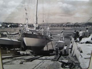 Vintage Family Photo & Wooden Trimaran Sailboat Service