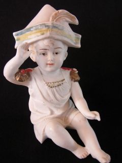 Vintage Bisque Piano Baby Nautical Boy Signed   Germany