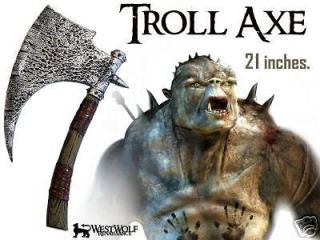   TROLL AXE    larp/sca/ax/plastic/medieval/weapon/LOTR/orc/armor/sword
