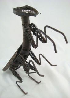  Mid Century Modern Art Metal Wire 13 Praying Mantis Sculpture