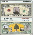 10 New Mexico NM State Quarter Novelty Money Bills Lot