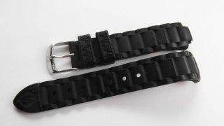   AUTHENTIC MICHELE SMALL JELLY BEAN BLACK RUBBER SILICON WATCH BAND