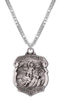 saint michael sterling silver necklace