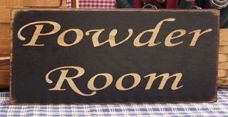 Powder Room painted primitive wood sign