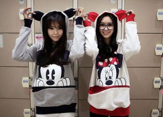 New Ladies Cute Korean Japanese Teddy Panda Bunny Bear Hoodie Shirt 