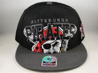 MLB PITTSBURGH PIRATES SNAPBACK HAT CAP 47 BRAND FLAT BILL BLACK 
