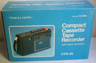vtg REALISTIC Compact Cassette Tape Recorder CTR 85 vioce actuated 