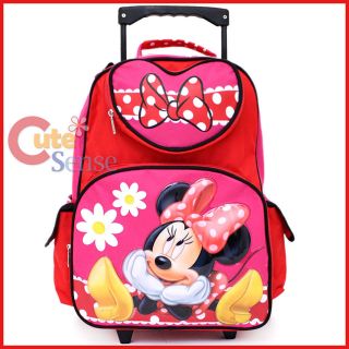   Minnie Mouse Roller Backpack Large 16 Rolling Bag   Miss Minnie Dasiy