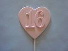 Chocolate Large Sweet Sixteen 16 Pink Heart Lollipop Birthday Party 