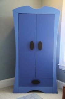 Ikea youth blue armoire closet with double doors and drawer (LOCAL 