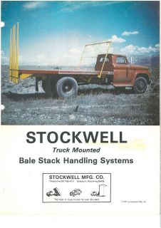 STOCKWELL TRUCK MOUNTED BALE STACK HANDLING SYSTEM BROCHURE
