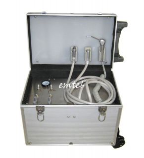 Dental Portable Turbine Unit Mobile Case With Air Compressor 3 way 