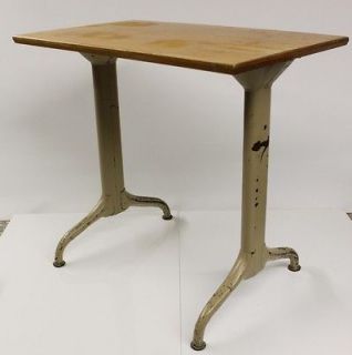 Mid Century Modern Metal Table/Desk       Machine Age Stool 