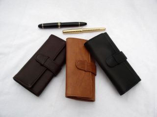 Fountain Pen Case MB Traveller Leather for 2 Pens Brn