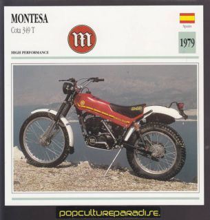 1979 MONTESA Cota 349 T Trials Spain MOTORCYCLE CARD