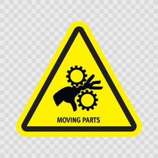   Sticker Triangle Vinyl Sign Danger Machinery Moving Parts Symbol X4352