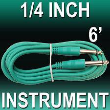   GREEN 1/4 mono guitar to effect fx pedal instrument patch cable cord