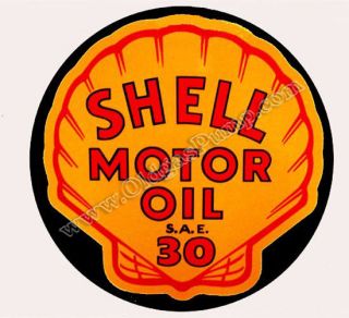 SHELL MOTOR OIL SAE 30 2 WATER TRANSFER BOTTLE DECAL FREE S&H WDC 